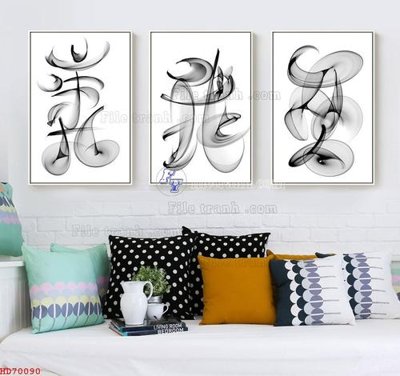 File ảnh File bộ tranh treo hiện đại HD70090 (gốc) in biển hiệu