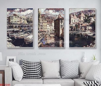 Tải file gốc in lụa File bộ tranh treo hiện đại HD70245 siêu nét