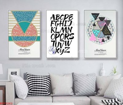 File in lụa File bộ tranh treo hiện đại HD70262 (chất lượng cao) File bộ tranh treo hiện đại HD70262