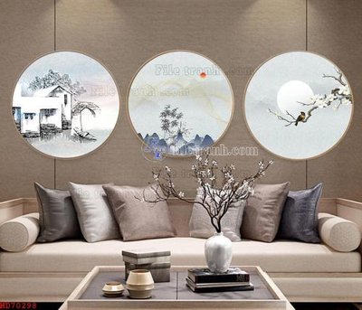 File tranh File bộ tranh treo hiện đại HD70298 (gốc) in film
