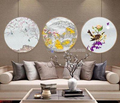 File in ấn chuyên nghiệp File bộ tranh treo hiện đại HD70307 (file gốc)