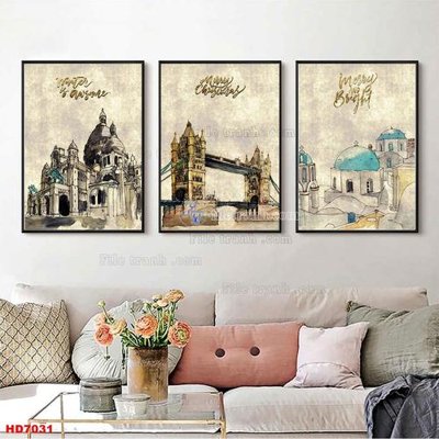File in lụa File tranh bộ hiện đại HD7031 (tân cổ điển) File tranh bộ hiện đại HD7031