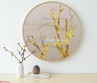 File gốc File bộ tranh treo hiện đại HD70313 (in lụa) hoa văn cổ điển