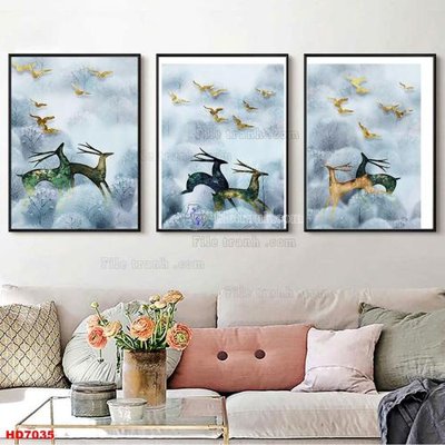 File in trần File tranh bộ hiện đại HD7035 (bản gốc) đại dương