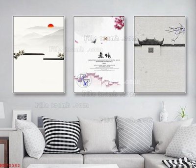 File tranh in tráng gương File bộ tranh treo hiện đại HD70382 (siêu nét)