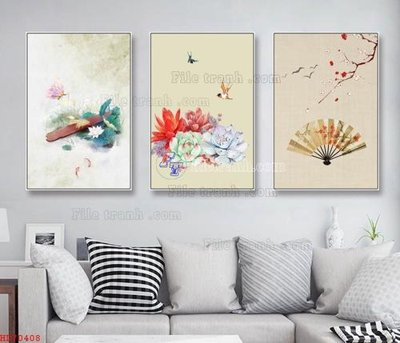 File gốc File bộ tranh treo hiện đại HD70408 (cho in ấn) độc quyền