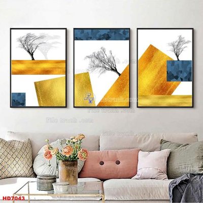 File tranh gốc in trần nhà File tranh bộ hiện đại HD7043 3D