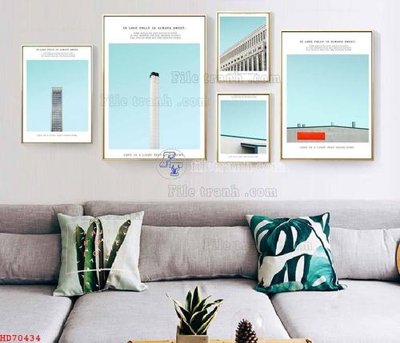 File in trần File bộ tranh treo hiện đại HD70434 (file gốc) phong thủy