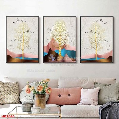 File gốc File tranh bộ hiện đại HD7045 (in mica) làm bảng hiệu