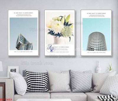 File gốc File bộ tranh treo hiện đại HD70459 (in tráng gương) sang trọng