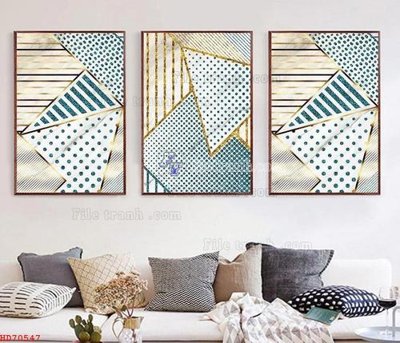 File in mica File bộ tranh treo hiện đại HD70547 (bản gốc) làm vách ngăn