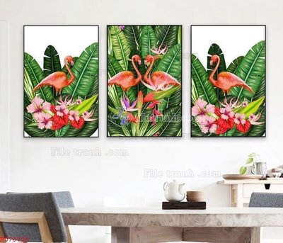 File tranh in tráng gương File bộ tranh treo hiện đại HD70725 (siêu nét)