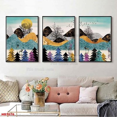 File gốc File tranh bộ hiện đại HD7076 (cho in ấn) độc quyền