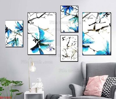 File tranh File bộ tranh treo hiện đại HD70805 (bản gốc) treo tường