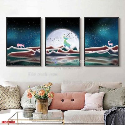 Tải file File tranh bộ hiện đại HD7088 (ảnh gốc) in tranh kính