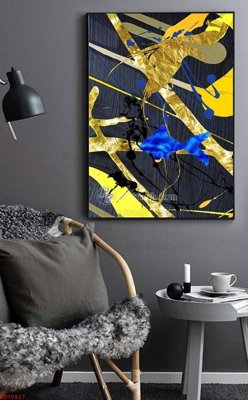 File tranh File bộ tranh treo hiện đại HD70917 (ảnh gốc) in trần 3D