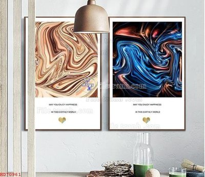 File gốc File bộ tranh treo hiện đại HD70961 (in ấn) màu sắc trung thực