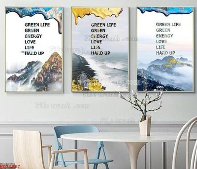 Download file gốc File bộ tranh treo hiện đại HD70987 (in lụa) hoa lá