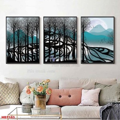 File in trần File tranh bộ hiện đại HD7103 (bản gốc) hoa văn