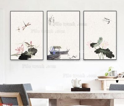File in trần File bộ tranh treo hiện đại HD71316 (file gốc) phong thủy