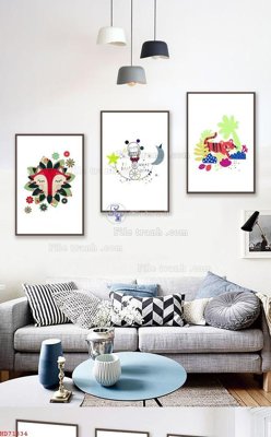 Tải file gốc in lụa File bộ tranh treo hiện đại HD71834 siêu nét