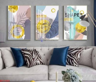 File tranh in tráng gương File bộ tranh treo hiện đại HD71966 (siêu nét)