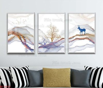 File in mica File bộ tranh treo hiện đại HD72052 (bản gốc) làm vách ngăn