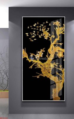 File gốc File bộ tranh treo hiện đại HD72192 (in lụa) tranh mã đáo