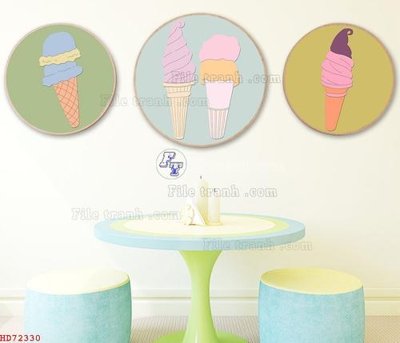 File gốc File bộ tranh treo hiện đại HD72330 (in lụa) tranh mã đáo