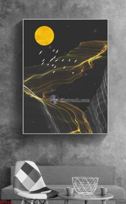 Hình ảnh file gốc in trần nhà File bộ tranh treo hiện đại HD72427