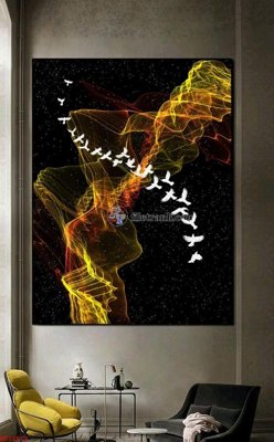 Download file File bộ tranh treo hiện đại HD72579 (gốc) in mica đèn LED