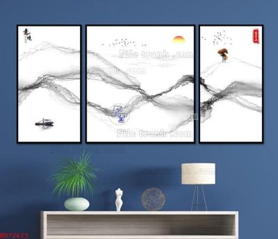 File tranh File bộ tranh treo hiện đại HD72613 (gốc) chủ đề con người