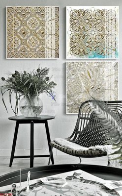 File gốc File bộ tranh treo hiện đại HD73190 (in lụa) chi tiết cao