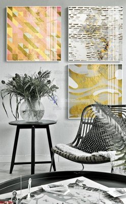 File gốc File bộ tranh treo hiện đại HD73206 (in tráng gương) hiện đại