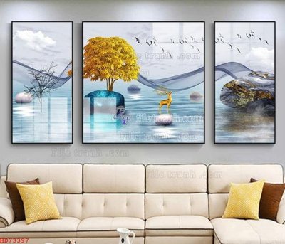 Tải file File bộ tranh treo hiện đại HD73397 (ảnh gốc) in tranh kính