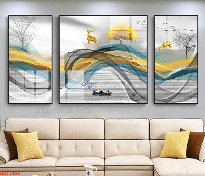 File in ấn chuyên nghiệp File bộ tranh treo hiện đại HD73420 (file gốc)