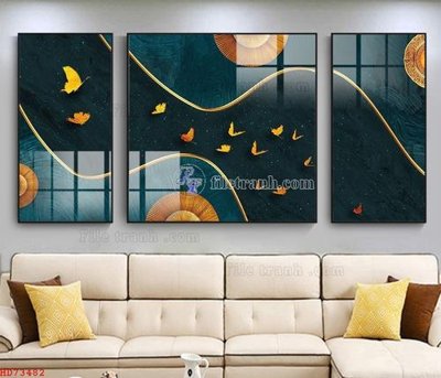 File gốc File bộ tranh treo hiện đại HD73482 (in ấn) màu sắc trung thực