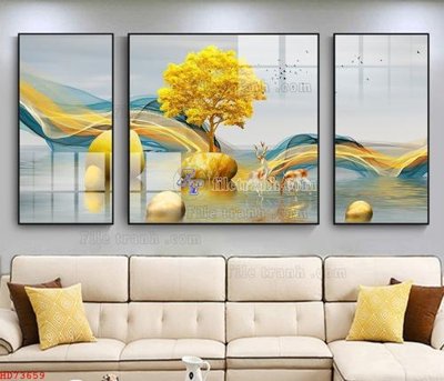 Ảnh gốc file in lụa File bộ tranh treo hiện đại HD73659 chi tiết