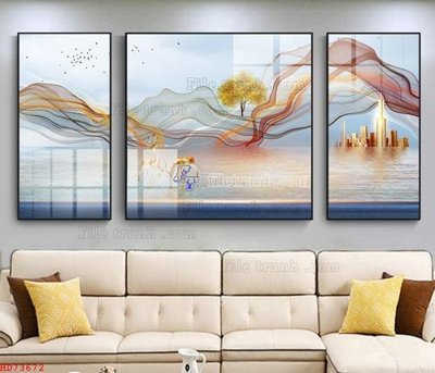 File gốc in mica File bộ tranh treo hiện đại HD73672 chất lượng