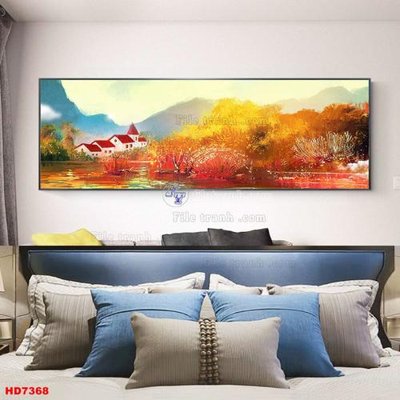 File gốc File tranh bộ hiện đại HD7368 (in lụa) tranh phong thủy