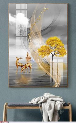 Download file File bộ tranh treo hiện đại HD73708 (gốc) in mica đèn LED