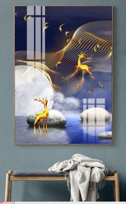 File gốc File bộ tranh treo hiện đại HD73717 (in tráng gương) hiện đại