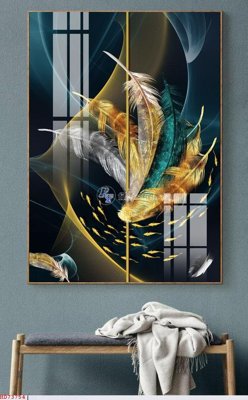 Ảnh gốc File bộ tranh treo hiện đại HD73754 (nét căng) in mica