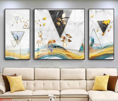 Tải file gốc File bộ tranh treo hiện đại HD73787 dùng cho in ấn