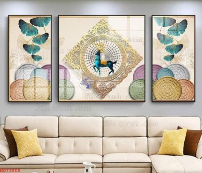 Cung cấp file tranh gốc File bộ tranh treo hiện đại HD73805 độc quyền