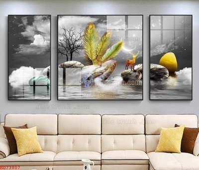 File gốc File bộ tranh treo hiện đại HD73807 (phong cách) cổ điển