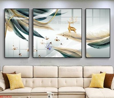 File tranh File bộ tranh treo hiện đại HD73832 (gốc) chủ đề động vật