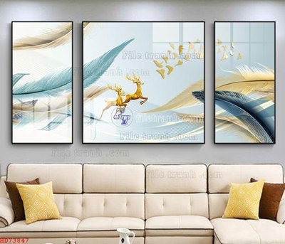 File tranh File bộ tranh treo hiện đại HD73847 (bản gốc) trang trí văn phòng