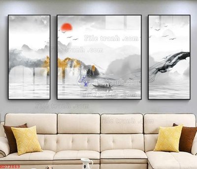 Download file gốc File bộ tranh treo hiện đại HD73869 (in lụa) cao cấp
