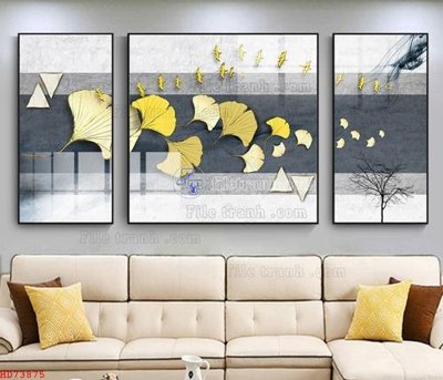File gốc File bộ tranh treo hiện đại HD73875 (in 3D) cho trang trí